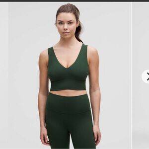 lululemon athletica Green V-Neck Crop Top